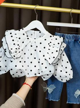 Hot Clothes For Kid Baby Girl Outfit Set Dot Pleated Lace Co