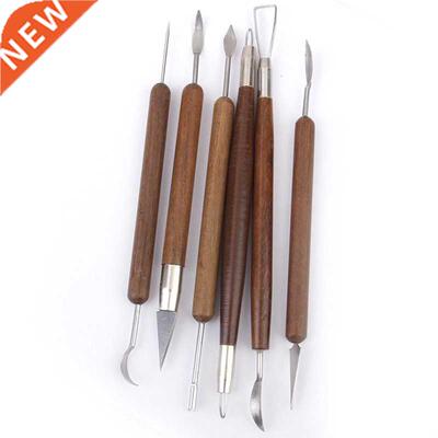 Pottery Clay Sculpture Carving Modeling Tools Wooden Handle