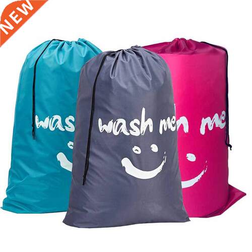 Smile Shape Nylon Laundry Bag Wash Me Travel Storage Pouch M