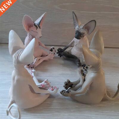 Animal Model Figure Toys Sphynx Cat Meditate Collectible Fig