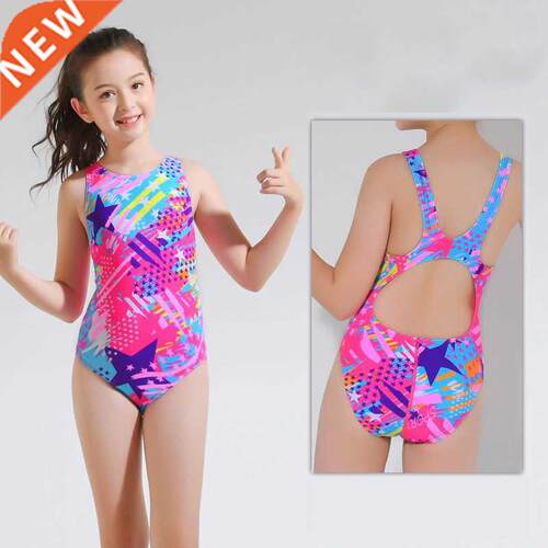 Newest Colorful Print Girl One-piece Swimsuit High Quality K