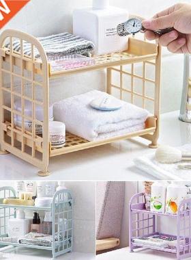 Cute 2 Layer Cosmetics Rack Assembly Storage Rack Solid