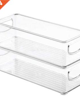 AT69 -2Pcs Stackable Plastic Food Storage Bin with Handles