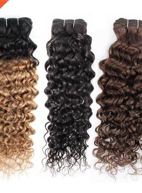 1 Bundle Water Wave Dark Brown Ombre Honey Blonde Hair Weave