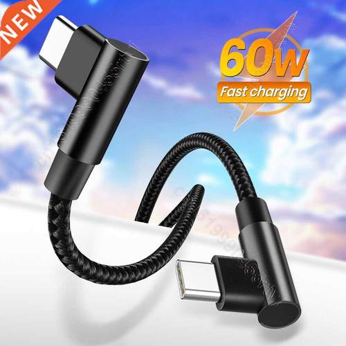 Double Elbow USB Type C to USB C Cable PD 60W Quick Charge 4