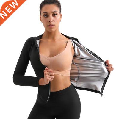 Women Sauna Shrit With Sleeves Gym Hot Sweat Suit Weig Los