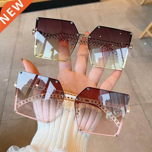 2021 New Fashion Oversize Gradient Sunglasses For Women Vint