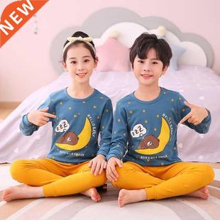 Baby Kids Pajamas Sets Cotton Boys Sleepwear Suit Autumn Gir
