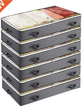 6 Pack Underbed Storage Bags, Foldable Under Bed Container