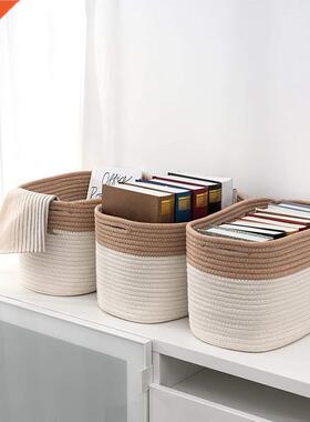 Storage Box Breathable High Capacity Hand-knitted Woven Cott