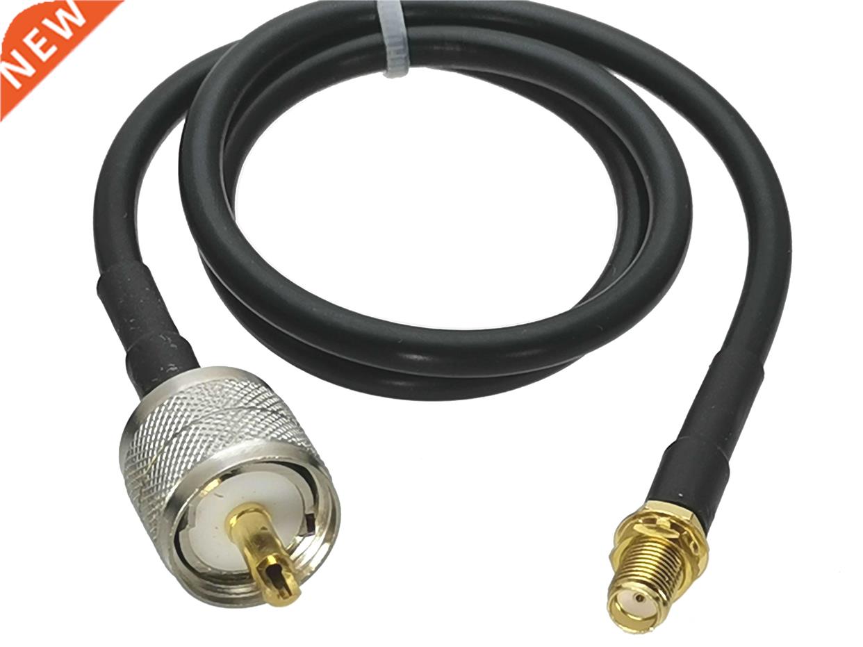 1pcs RG58 Cable UHF PL259 Male Plug to SMA Female Bulkhe C