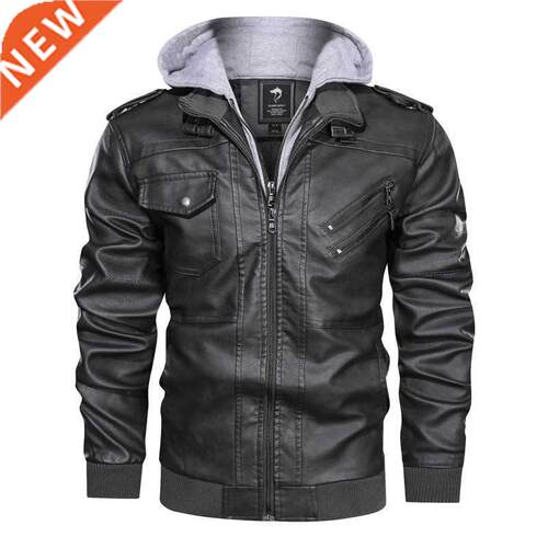 utumn Winter Fshion Hoodies Cots Men's Slim Zipper PU Jc