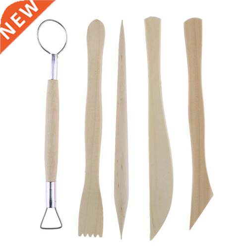 5pcs Wooden Clay Sculpture Pottery Modeling Set Polymer Clay