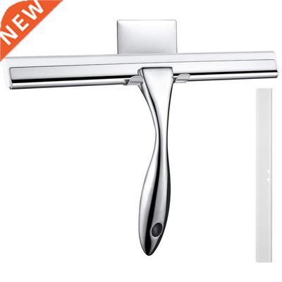 Shower Squeegee, Window Stainless Steel Wiper with Self Adhe