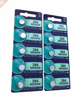 10x 394 SR936SW 936A LR45 L936 AG9 1.55V Silver Oxide Button