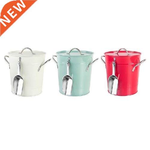 Ice Bucket Metal pail with lid + Scoop for ice cube