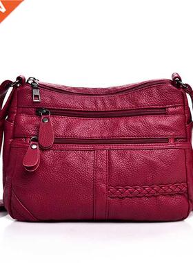 Annmouler Fashion Women Bag Pu Soft Leather Shoulder Bag Mul