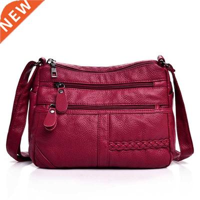 Annmouler Fashion Women Bag Pu Soft Leather Shoulder Bag Mul