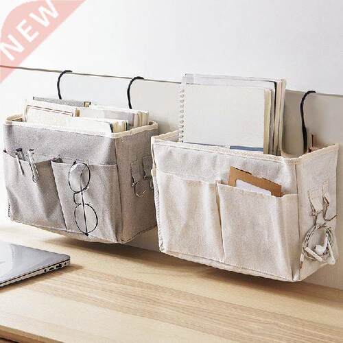 Canvas Bedside Hanging Pocket Storage Bag Bedroom Magazine