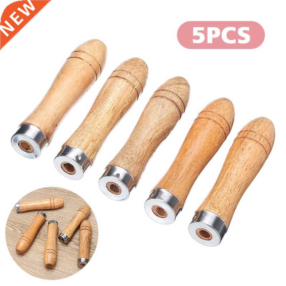 5pcs Wooden File Handle Replacement Strong Metal Collar For