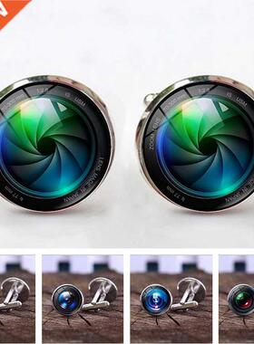Camera Lens Cufflinks for Mens Jewelry Accessories with SLR