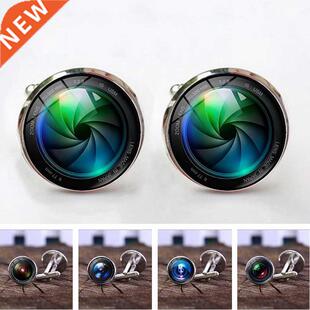 Camera Lens Cufflinks for Mens Jewelry Accessories with SLR