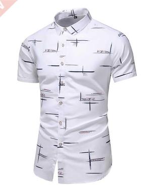 Fashion 9 Style Design Short Sleeve Casual Shirt Men's Print