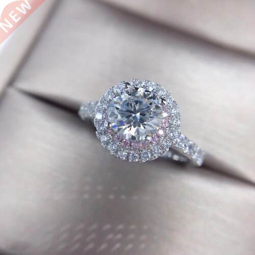 100% Real 18K Gold Golor Ring for Women Natural AAA Moissani