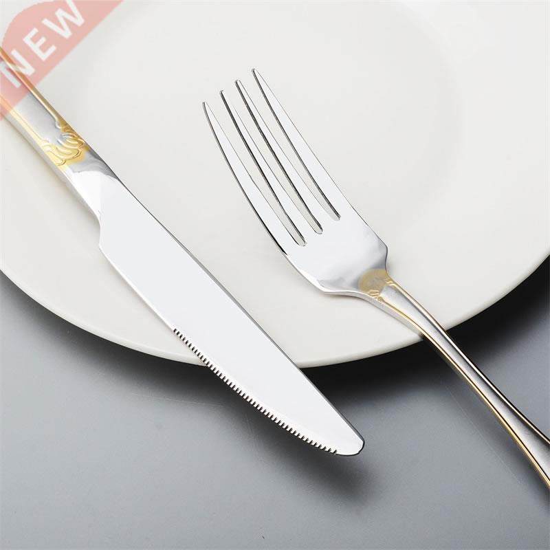 4 16 24Pcs Gold Stainless Steel Cutlery Set Fork Spoons Kni
