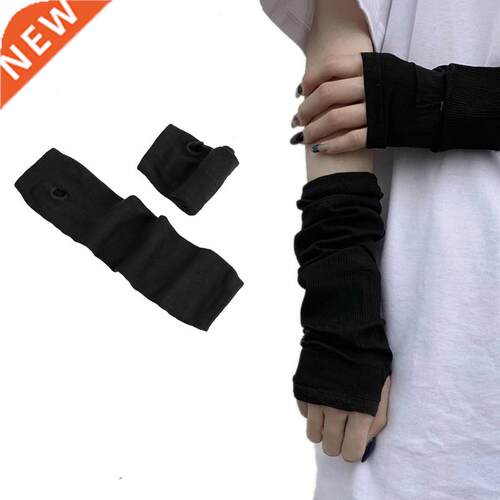 Long Fingerless Gloves Women Girls Wrist Elbow Thermal Glove