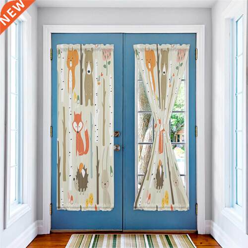 Cartoon Forest Animal Fox Bear Rabbit Kawaii Window Curtain