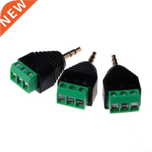 3 Pcs Video AV Balun 3.5mm 1/8 Stereo Male to AV 3 Screw Te