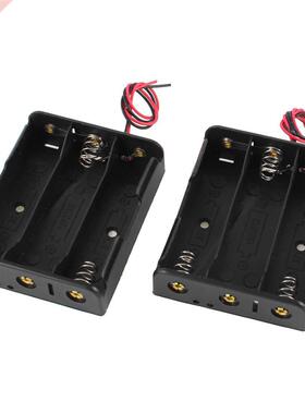 2 Pcs Black Battery Holder Case w Wire for  x 18650 11.1V