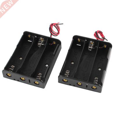 2 Pcs Black Battery Holder Case w Wire for  x 18650 11.1V