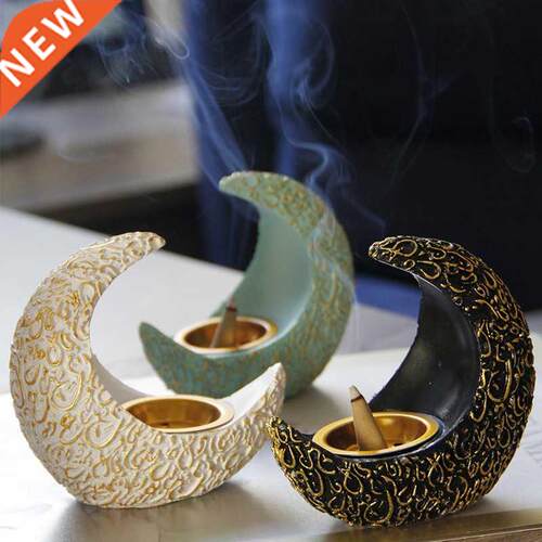 Moon crescent resin incense burner classical elegant