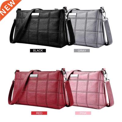 Women Handbag Leather Plaid Messenger Bag Shoulder Small Squ