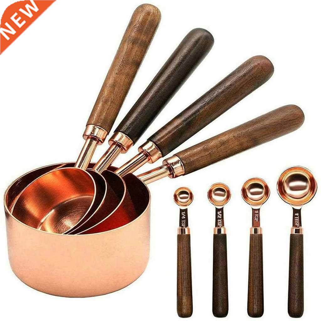 copper plating stainless measuring spoons cups set 4pcs