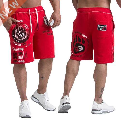 New Shorts Men's Calf-Length Summer Fitness Bodybuilding Cas