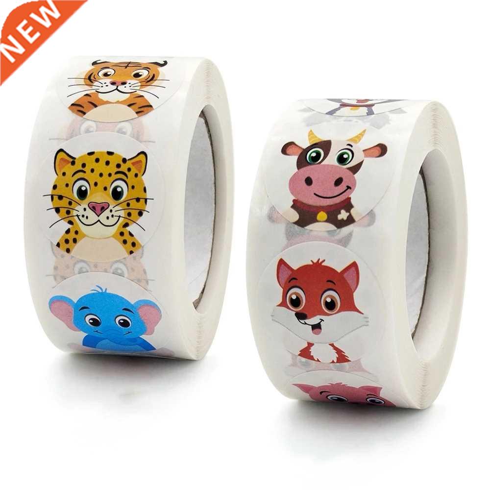 50-500pcs Cartoon Animal Children Sticker Label Thank You St