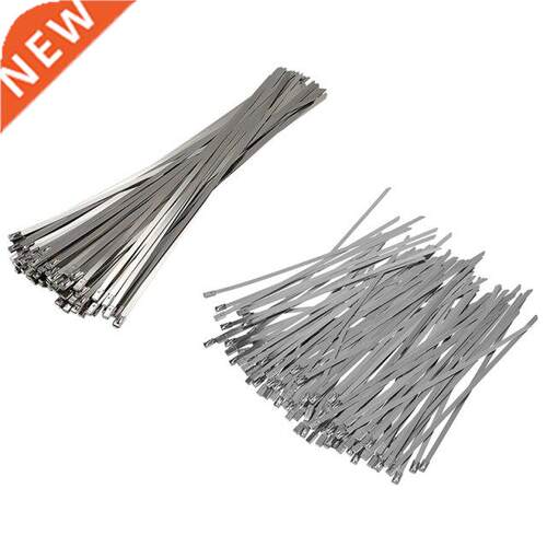 200Pcs Stainless Steel Exhaust Wrap Coated Locking Cable Zip