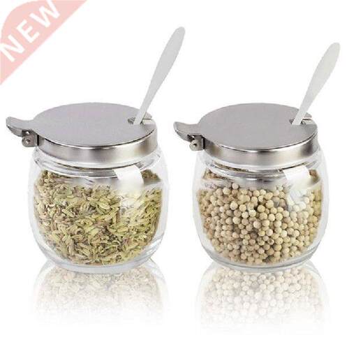 2 Pcs Spice Jars Sugar Seasoning Pepper Corn Starch Salt