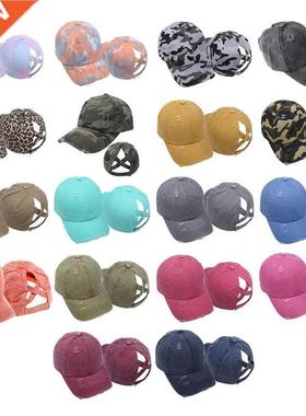 Women Vintage Washed Cotton Baseball Sunscreen Disssed Rippe