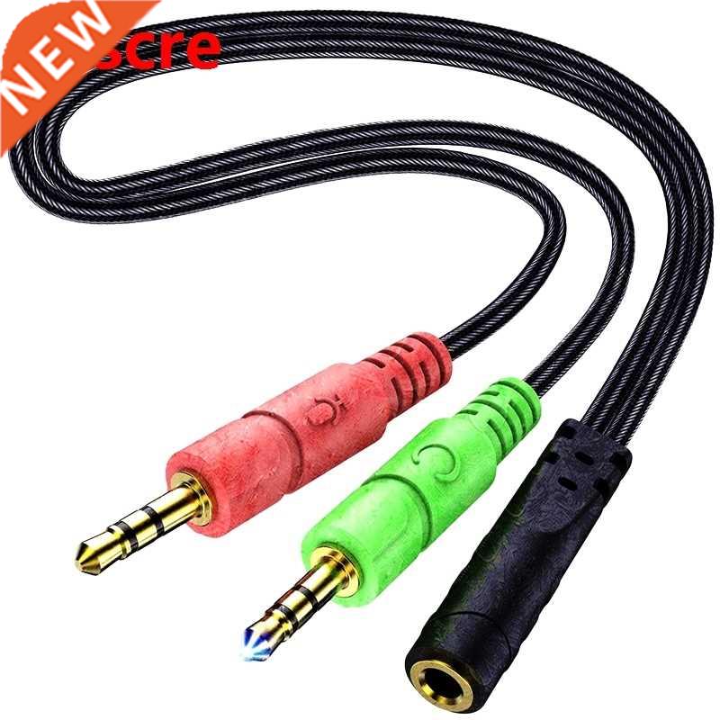 Headphone Mic Splitter 3.5mm Mic Audio Splitter Headset Head