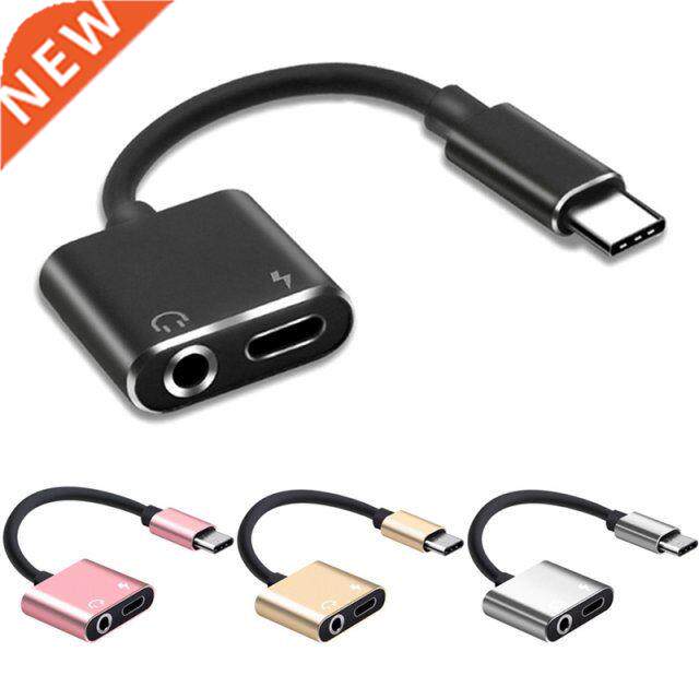 Usb Type C Adapter Charger Audio Cable 2 In 1 Type-C To 3.5m
