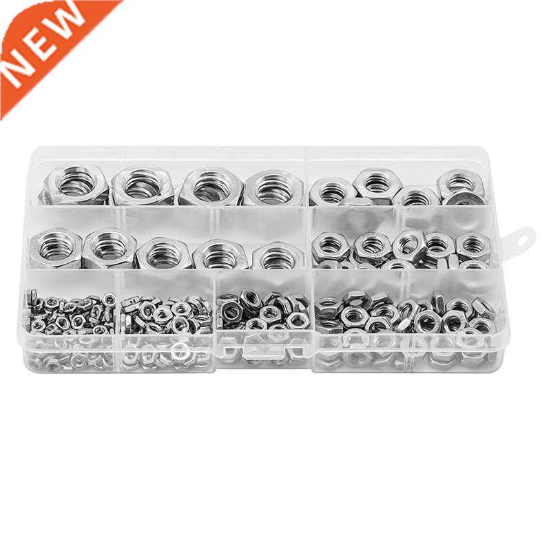 288Pcs Hex Hexagon Nuts Thin Nuts Assortment Kit M3 M4 M5 M6