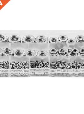 288Pcs Hex Hexagon Nuts Thin Nuts Assortment Kit M3 M4 M5 M6