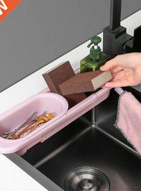 Telescopic Sink Shelf Kitchen Sinks Organizer Sink Drain