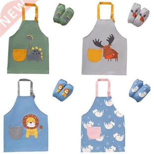 Kids Apron With Pocket Waterproof Boys Girls Adjustable Kitc