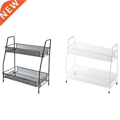 Desktop Storage Shelf Double Layer Iron Rack Shelves Holder
