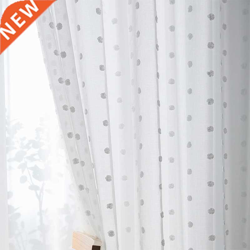 Snowflake White Tulle Curtains For Living Room Bedroom 3D Pl